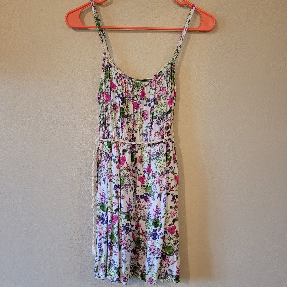Floral Tie Waist Mini Dress
